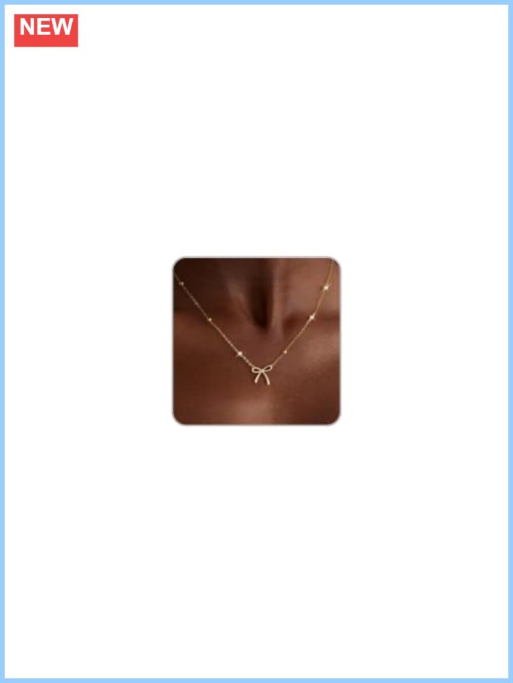 14K Gold Plated Dainty Bow Choker Necklace Women Adjustable Gift
